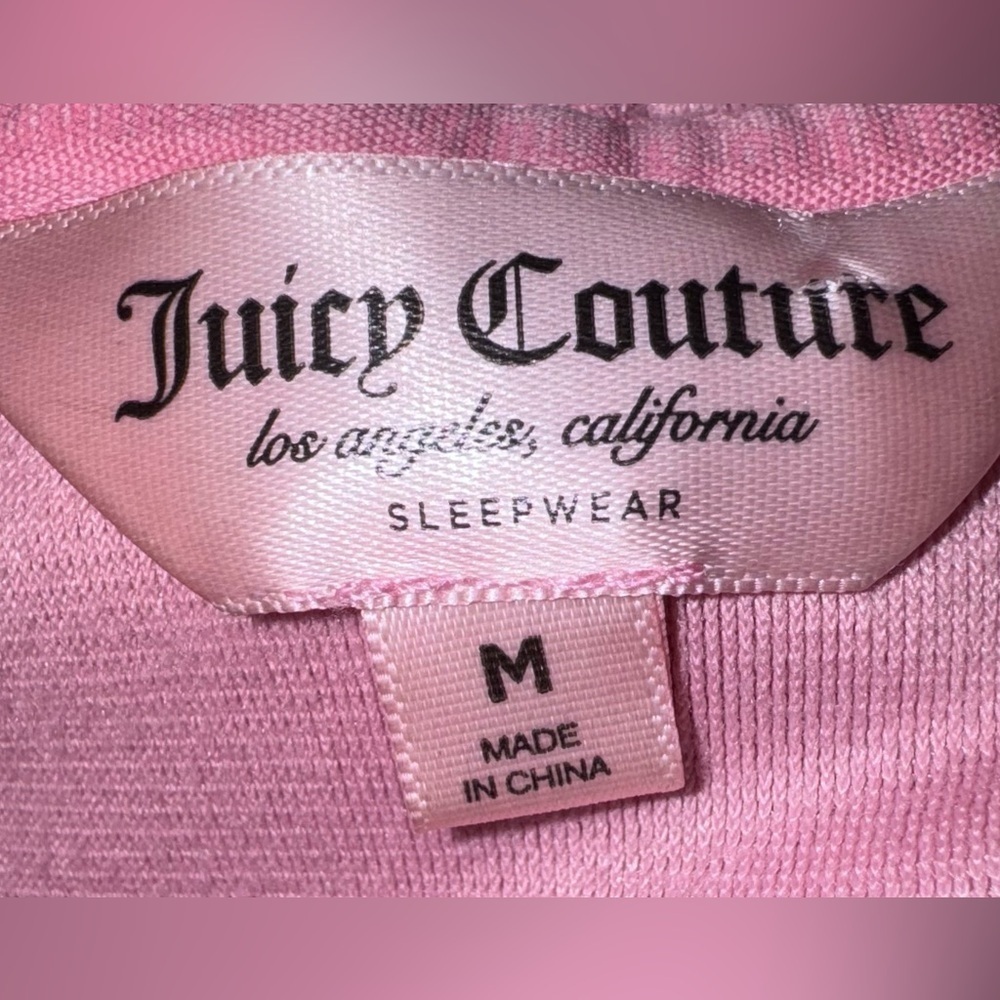 Juicy Couture cropped Pink Hoodie Top with bling design. Size M. GUC - Picture 9 of 9